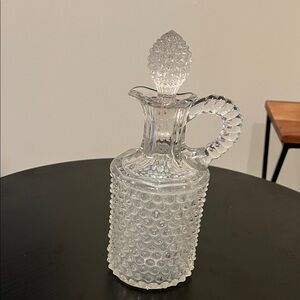 Clear Glass Hobnail Decanter with Stopper